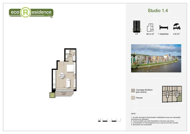Studio te koop in Liège – 1/4